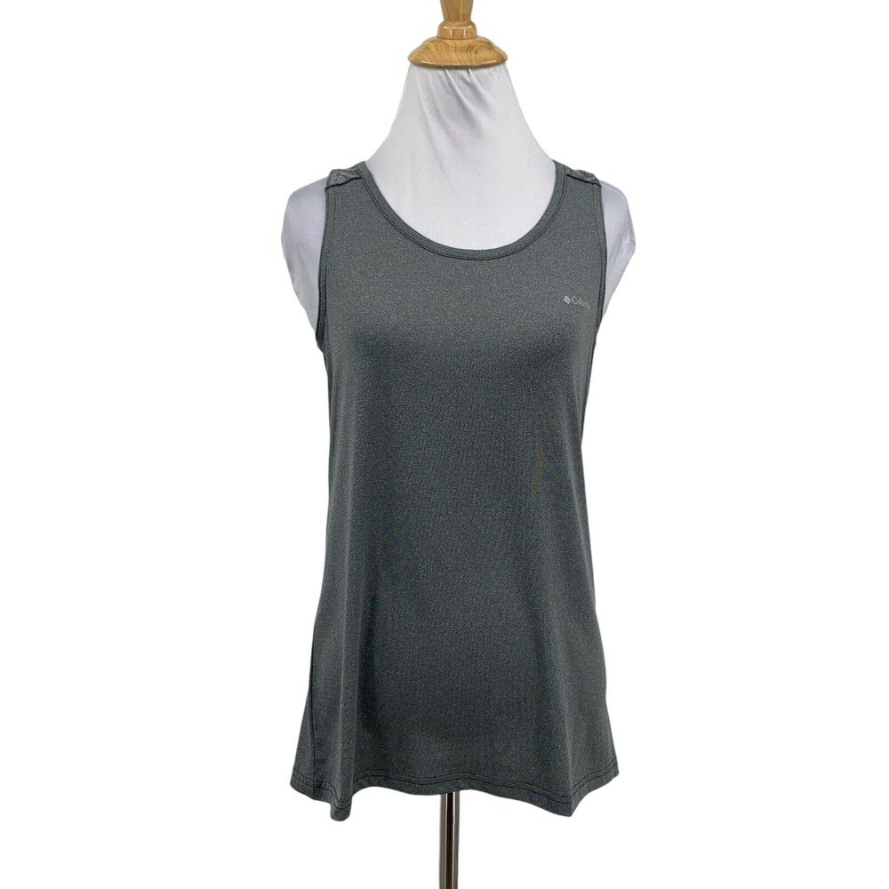 Columbia Tank Top Womens M Medium Grey Omni Shade UPF 50 Perforated Cutout Back